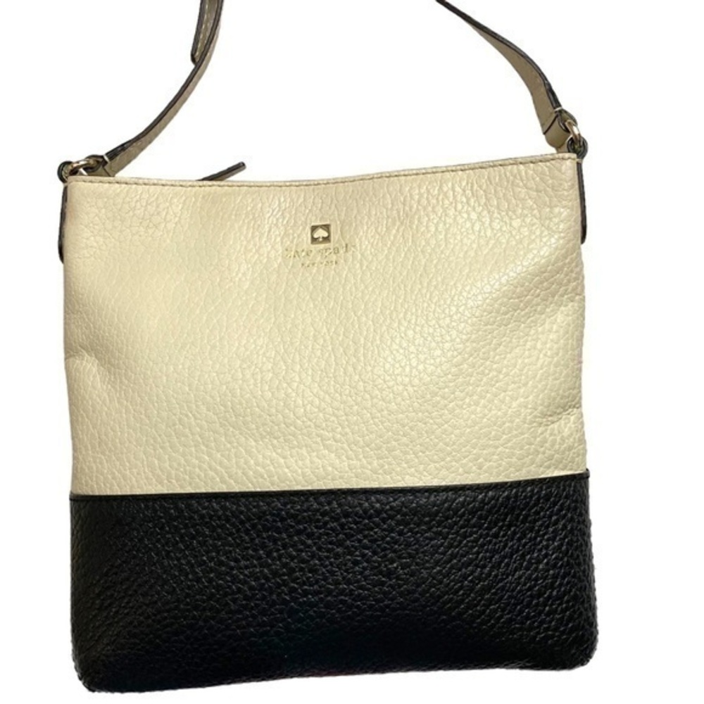 Kate spade cream and black pebbled leather crossbody bag